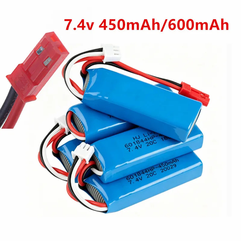 450mAh 600mAh 7.4V Li-po แบตเตอรี่สําหรับ WLtoys K969,K979,K989,K999,P929,P939 RC รถบรรทุกอะไหล่ 2s 