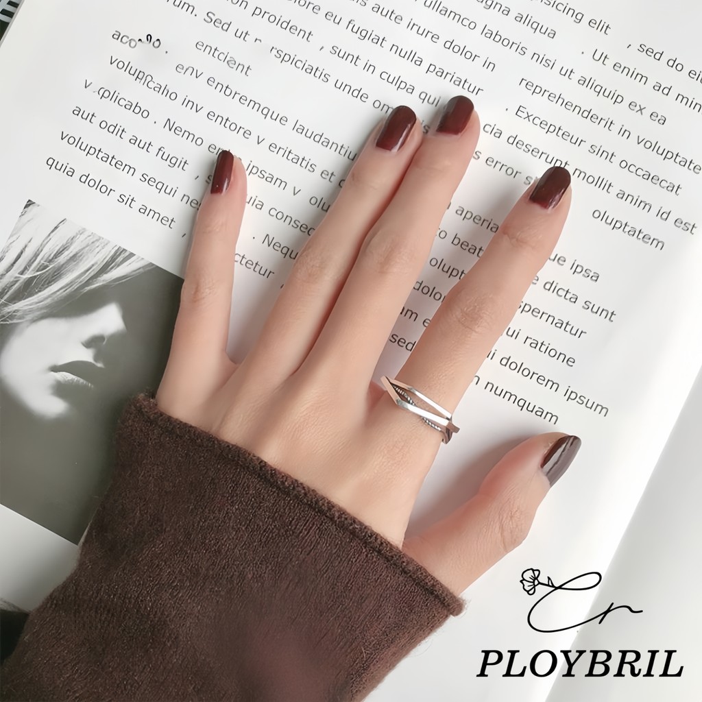 ล้างสต็อกจากโรงงานตรง แหวนเงิน Cross Twist Ring เเหวนแฟชั่น แหวนสวยๆ แหวน Valentine ของขวัญPLOYBRIL  J030