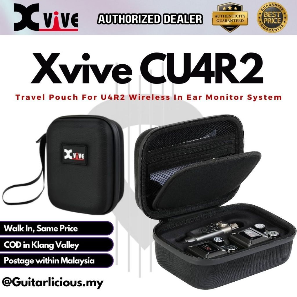 Xvive Audio CU4R2 Hard Case EVA Shell Travel Pouch สําหรับ U4R2 ไร้สาย In Ear Monitor System ( CU4 /