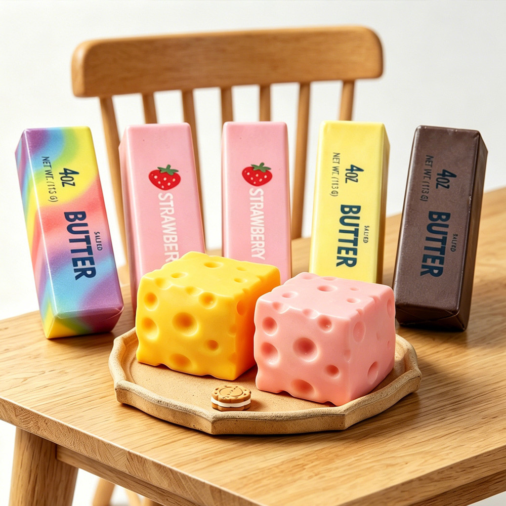 จําลองเนยและชีส Squishy Pack สนุก Sensory Vent ของเล่นที่สมบูรณ์แบบสําหรับคนรัก Squishy