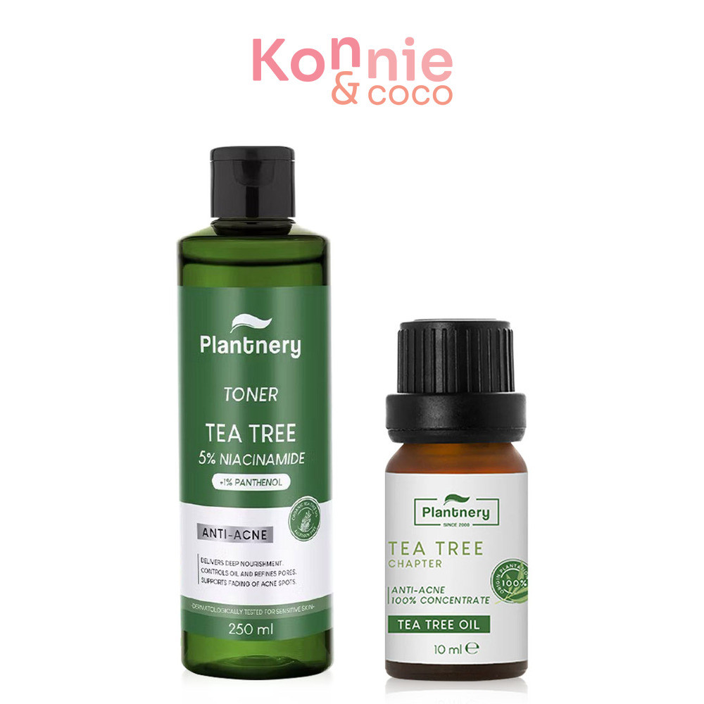 Plantnery Tea Tree Oil Concentrate 10ml + Tea Tree First Toner 250ml.