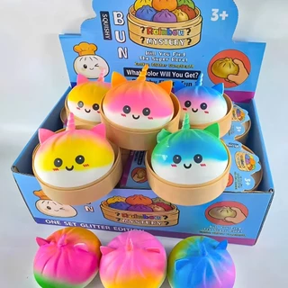 น่ารักยูนิคอร์น Dumpling Squishy ของเล่นกล่องตาบอดสุ่มไล่โทนสีนิ้ว Fidget ของเล่นสําหรับเด็กผู้ใหญ่