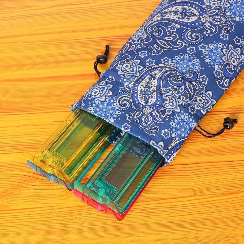 QQ* Mahjong Push Ruler Organiser Case พร้อมเชือกรูดปิดสําหรับงานปาร์ตี้และออกนอกบ้าน