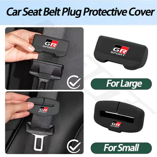 Toyota Car Seat Belt Buckle Protector Cover Soft Silicone Anti-Collision Case Car Seat Belt Plug Cover For Vios Raize Wigo Rush Veloz Yaris Cross Innova Avanza Fortuner TRD GR