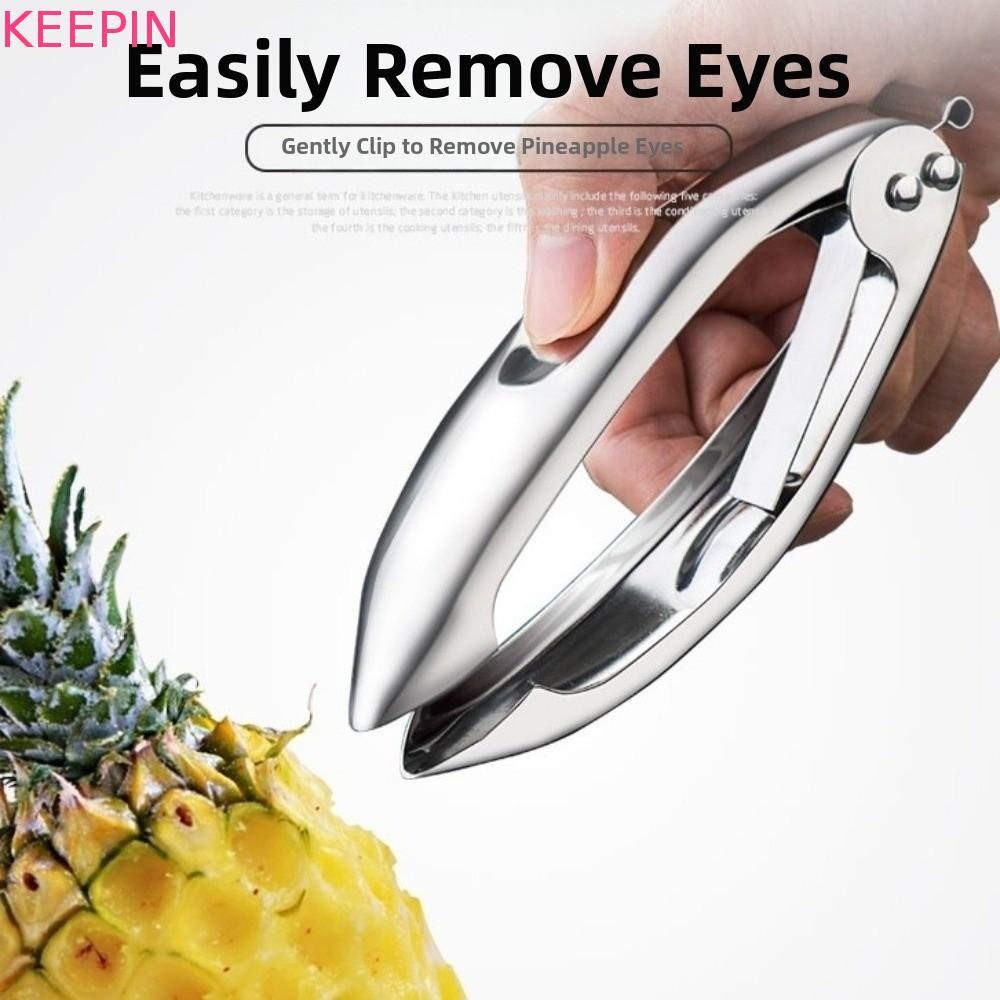 KEEPIN Pineapple Tweezer, Anti-rust Fast Peeling Pineapple Eye Peeler,ทําความสะอาดง่ายสแตนเลสที่มีปร