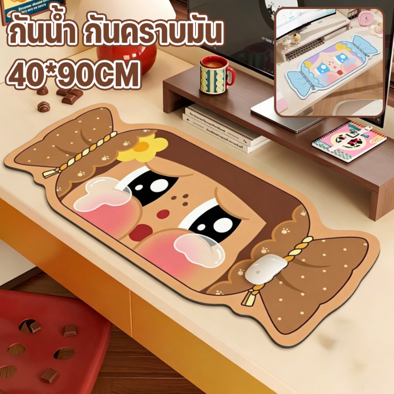 แผ่นรองเมาส์ แผ่นรองโต๊ะ 40*90CM วัสดุ PU กันน้ํา ดีไซน์รูปทรงพิเศษ แผ่นรองคีย์บอร์ด เม้าส์ น่ารัก