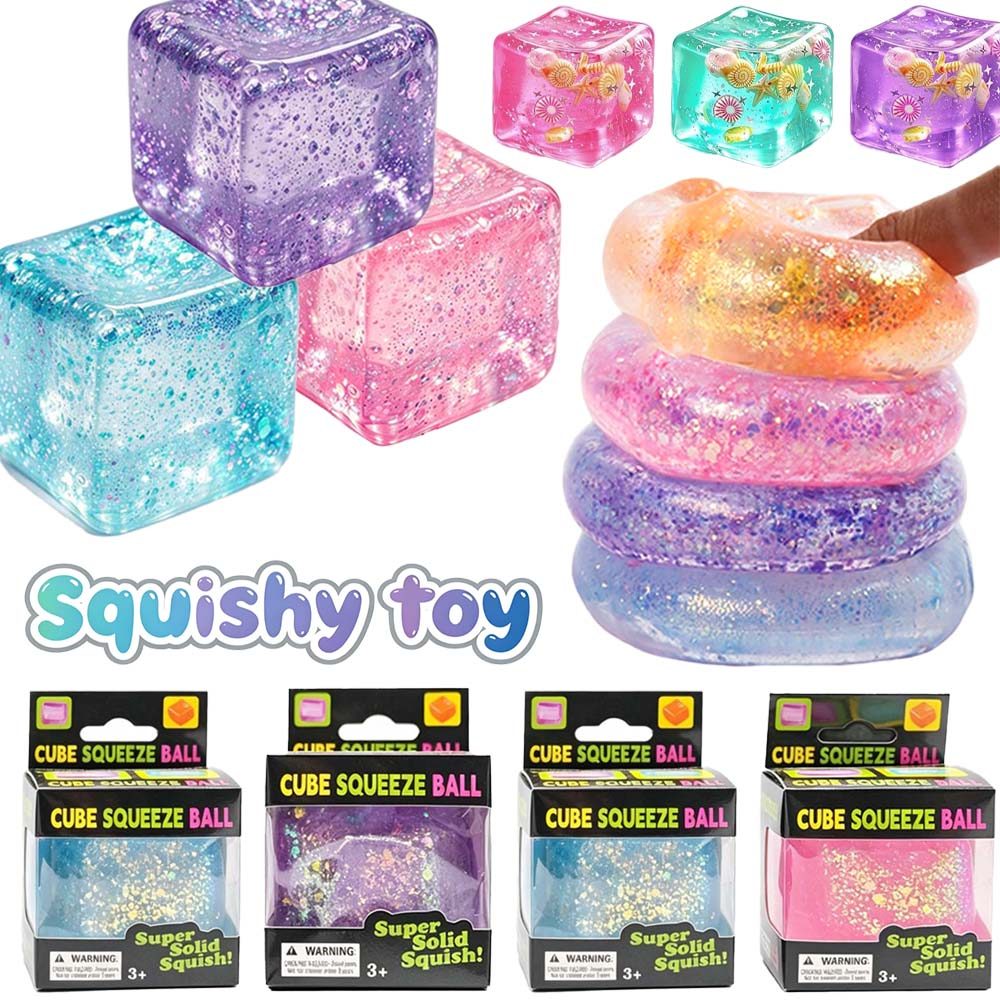 Needoh Ice Cube Squishy Ocean Cube Squishy Creative Ice Block Fidget ของเล่นสําหรับเด็กและผู้ใหญ่