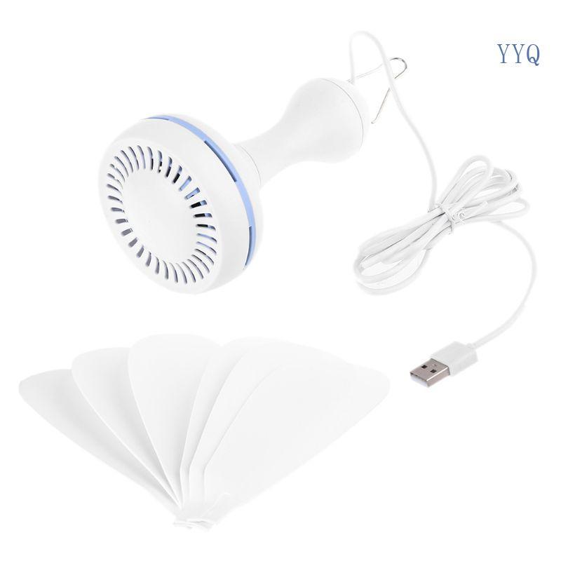 6 Leaves USB Ceiling Fan Air Cooler Hanging Tent Fans for Camping Bed Dormitory
