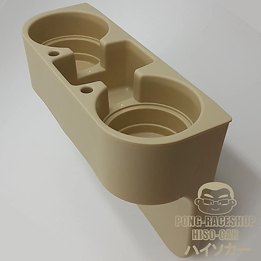 HISO-CARที่วางแก้วน้ำเอนกประสงค์ ที่วางแก้วน้ำในรถยนต์ ที่วางของเอนกประสงค์ ABS สีครีม  #218