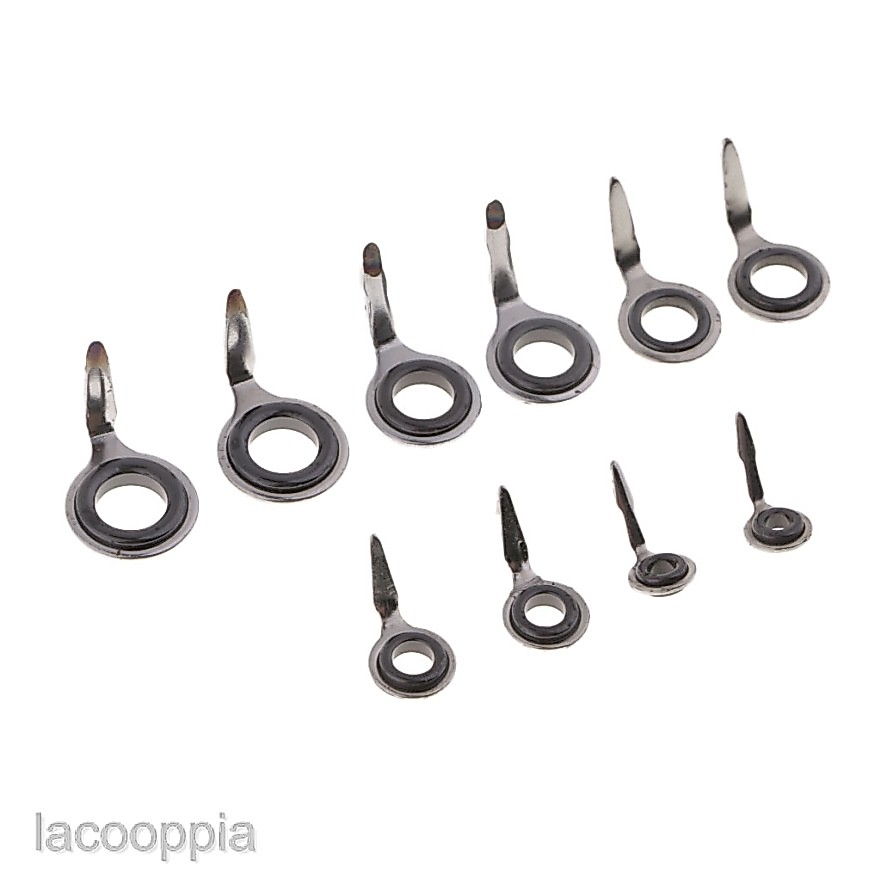 10 ชิ ้ นสแตนเลส 304 ตกปลา Rod Guides Eye Line