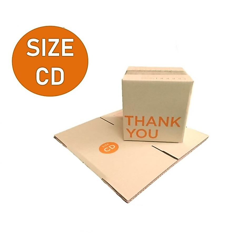 กล่องพัสดุ กล่องไปรษณีย์ฝาชน (10 ใบ) CD ขนาด 15x15x15 เหลี่ยมจตุรัส ลาย Thank you