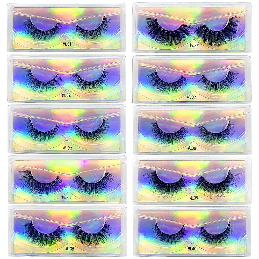 Mollie Lipper ขนตาปลอม 1 คู่ขนตาธรรมชาติความงามแต่งหน้า Dramatic 3d Hand made Lashes Cruelty ฟรี