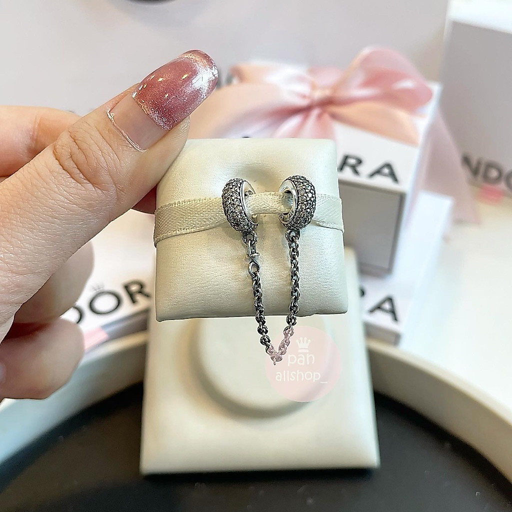 (ของแท้100%)Pandora silver safety chain เซฟตี้มิกกี้ Disney