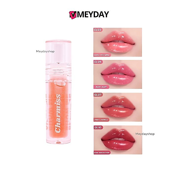 ลิปกรอสชาร์มิส Charmiss กลอส ฉ่ำวาว ปากอิ่ม น่าจุ๊บ Glitter Lip Gloss Ver.2 มีให้เลือกถึง 3 เฉดสี