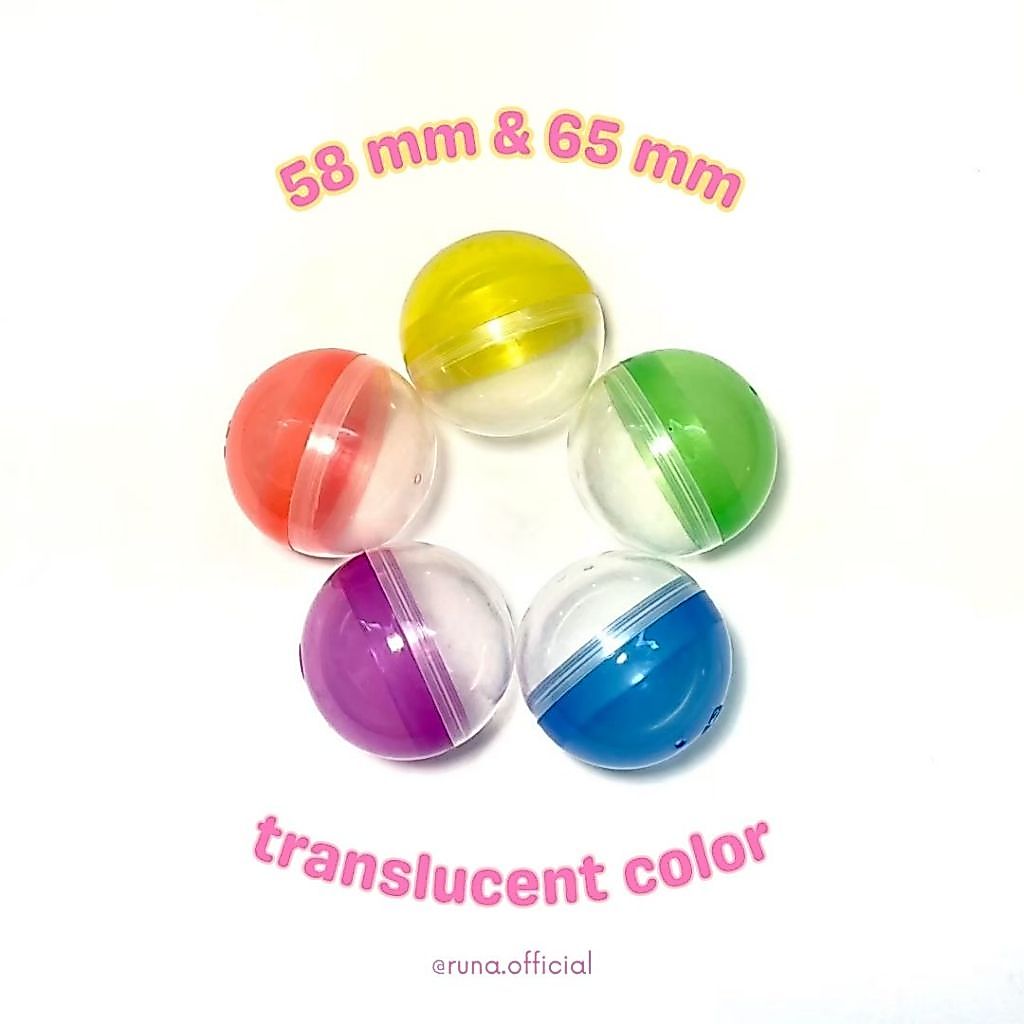 ไข่กาชาปอง ไข่จับฉลาก ขนาด 58 / 65 มม สีแบบใส