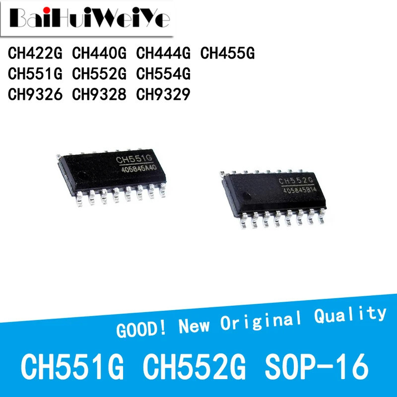 5 ชิ้น CH422G CH440G CH444G CH455G CH551G CH552G CH554G CH9326 CH9328 CH9329 SMD SOP-16 ใหม่ชิปเซ็ตท