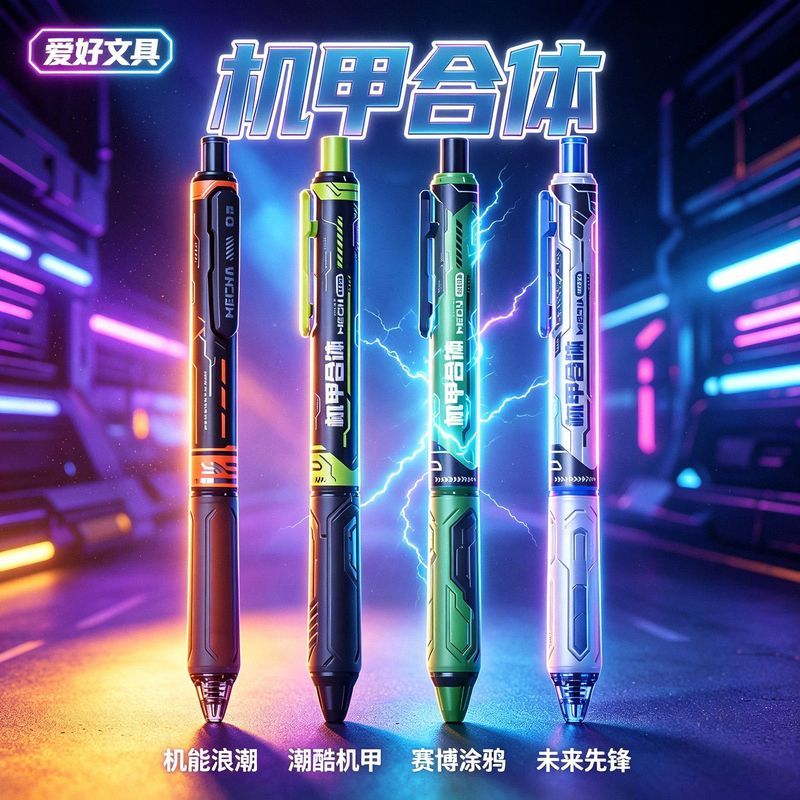 กดปากกา ปากกาเจล ปากกาคลิก ปากกาคลิก Hobby กด Cyber Mecha Fit กด Cool อินเทรนด์ Tough หล่อ Boy Futur
