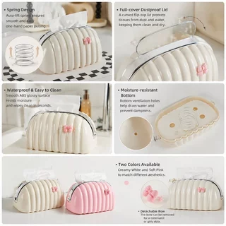 คูปองสุดคุ้ม！ กล่องทิชชู่ฟักทอง 20*13*12CM แบบพลาสติก ที่ใส่กระดาษทิชชู่ในรถ ห้องน้ำ ตั้งโต๊ะได้