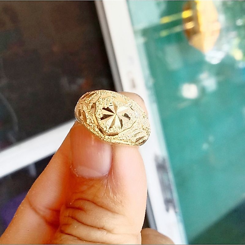 แหวนทองเหลืองลายหัวใจ