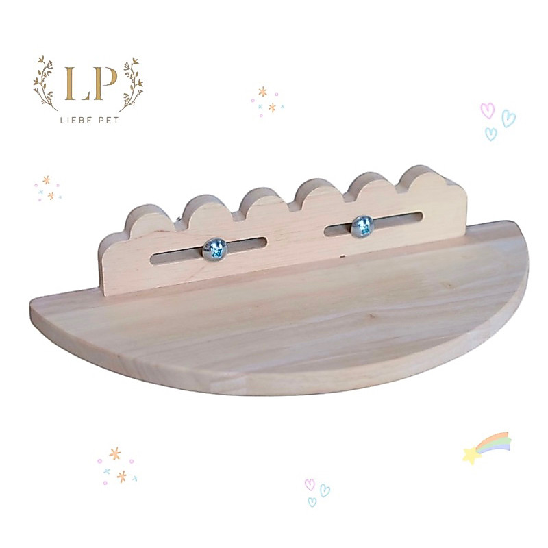 LP161 พร้อมส่ง ชั้นปีนสัตว์เลี้ยง แบบติดกรง ตกแต่งกรง สำหรับสัตว์เล็ก เช่น กระรอก ทำจากไม้คัดเกรด A สวยงาม มินิมอล