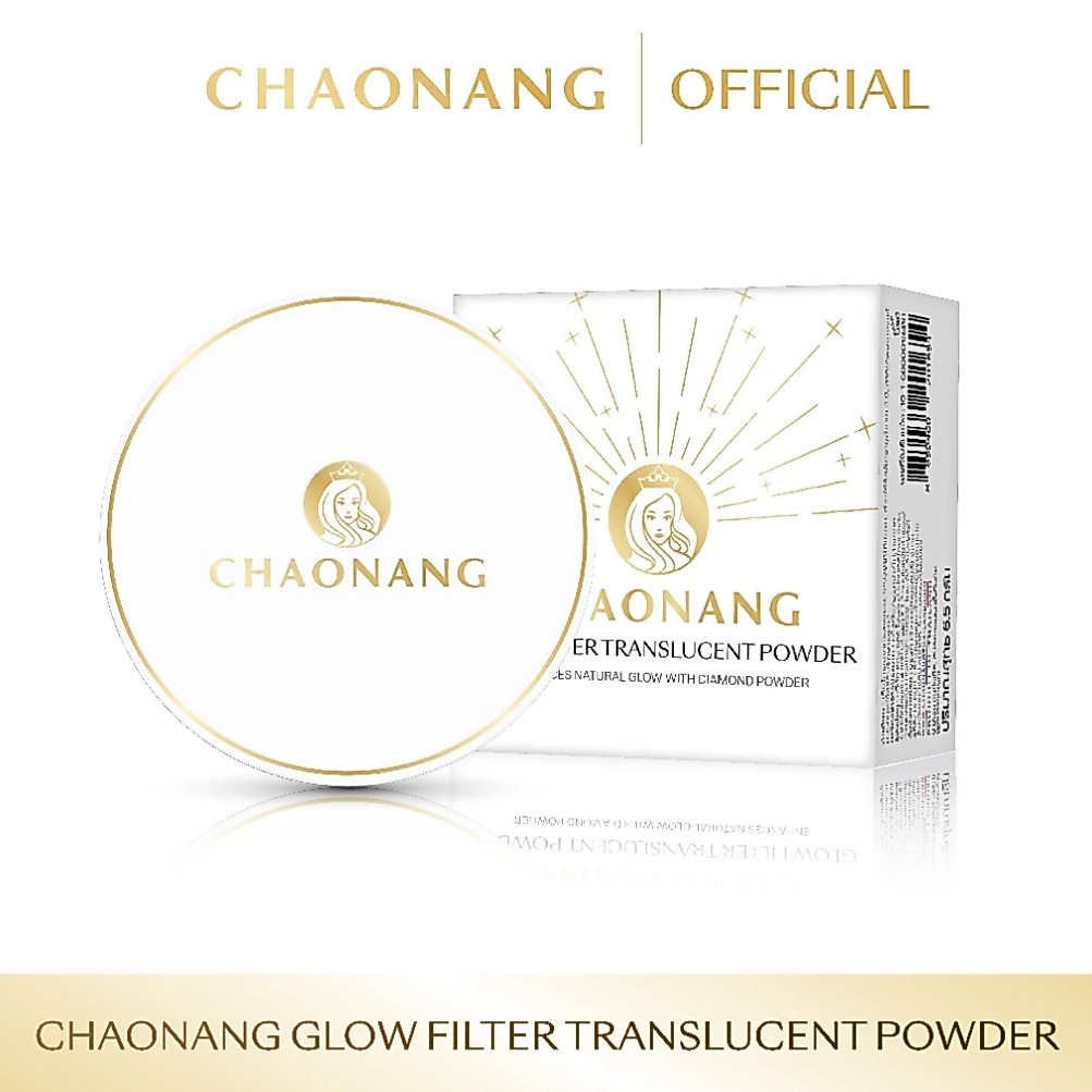 [ซื้อในไลฟ์ลด50%ของแท้]แป้งฝุ่นเจ้านาง Chaonang Glow Filter Translucent Powder 6.5g. โปร่งแสง คุมมัน