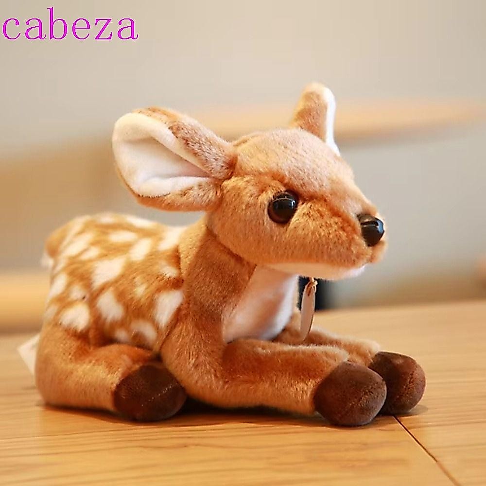 CABEZA Sika Deer Plush,สัตว์ป่าBrightสีตุ๊กตากวาง,ชายหญิงตุ๊กตานุ่มการ์ตูนตกแต่งบ้านจําลองกวางของเล่นเด็ก