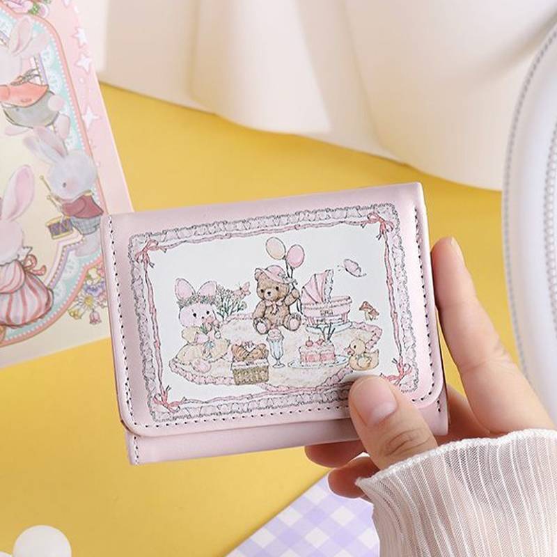L&Z Womens Short Cute Small Wallet Coin Wallet Magnetic Bule Zero Wallet .