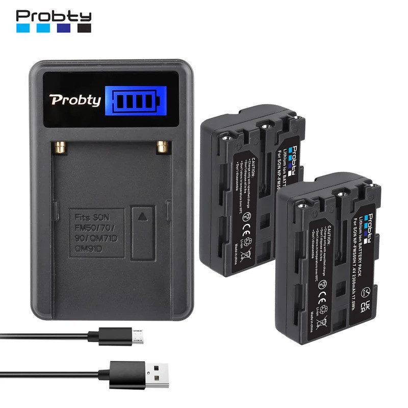 NP-FM500H NP FM500H แบตเตอรี่กล้อง + LCD USB Charger พอร์ตสําหรับ Sony A200 A200K A200W A300 A350 A4