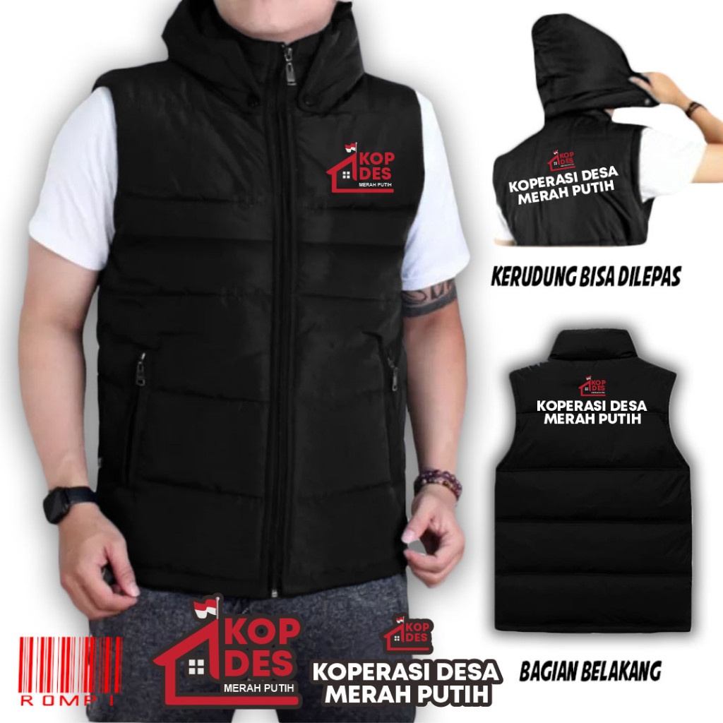 MERAH COOL สีแดงและสีขาว Kopds แจ็คเก็ต VEST / แดงและขาว PARACHUE COOPERATIVE VEST / ฟรีพิมพ์เกลือที