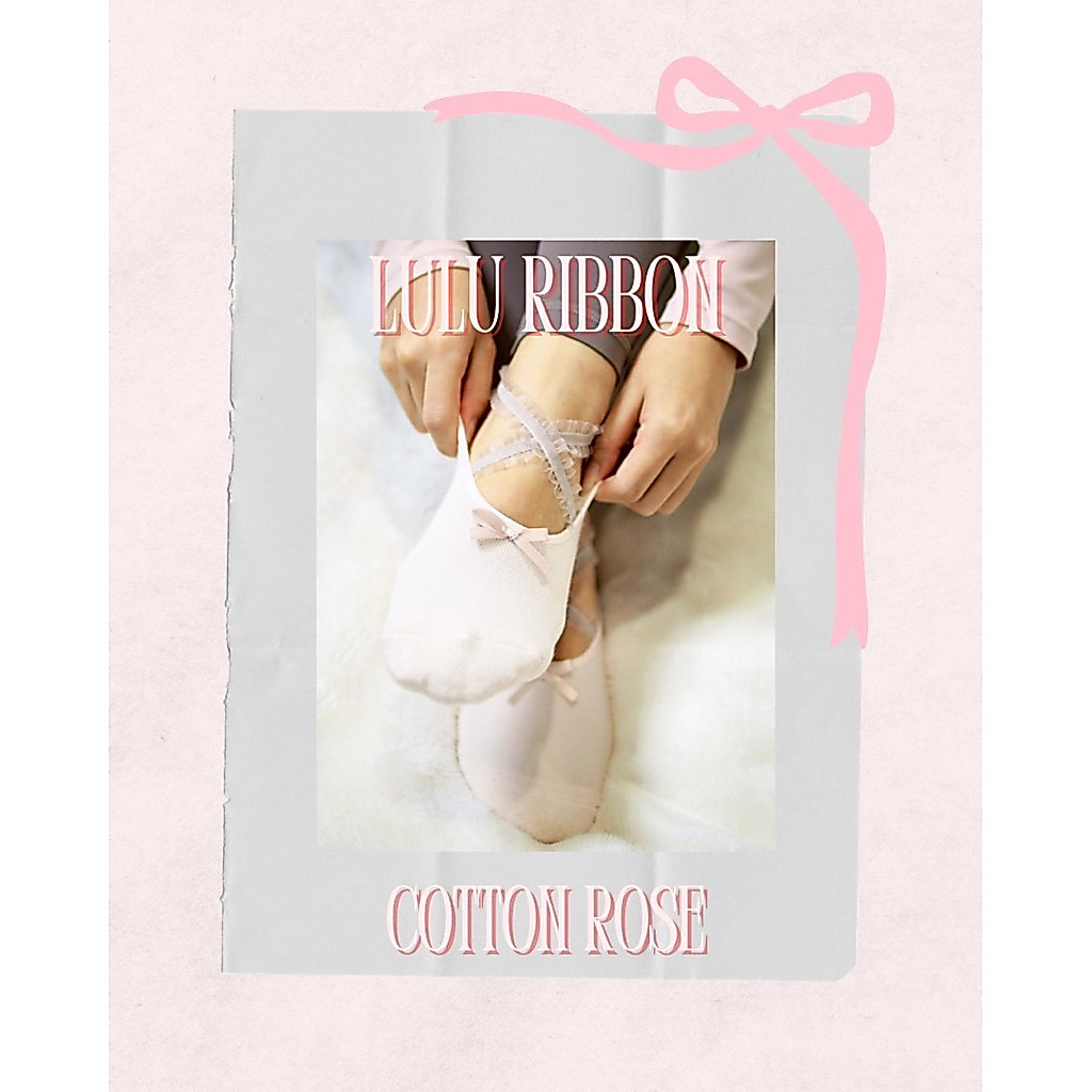 Solene.daily - Lulu Ribbon Cotton Rose Pilates Socks