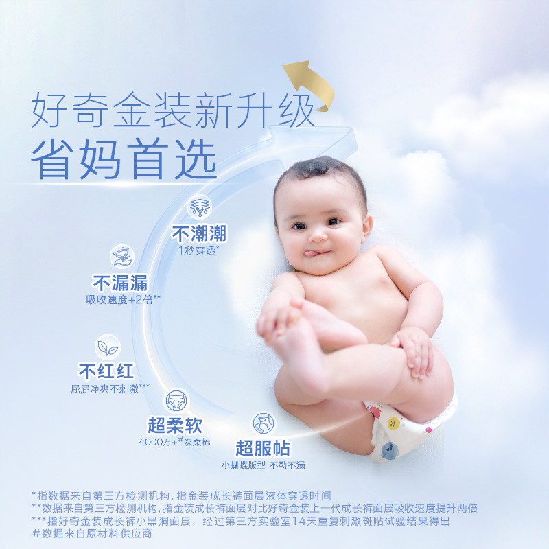 Curious HUGGIES HUGGIES Small Black Hole Cloudy Pants Diapers Quick-Drying Ultra-Thin Diapers Full B