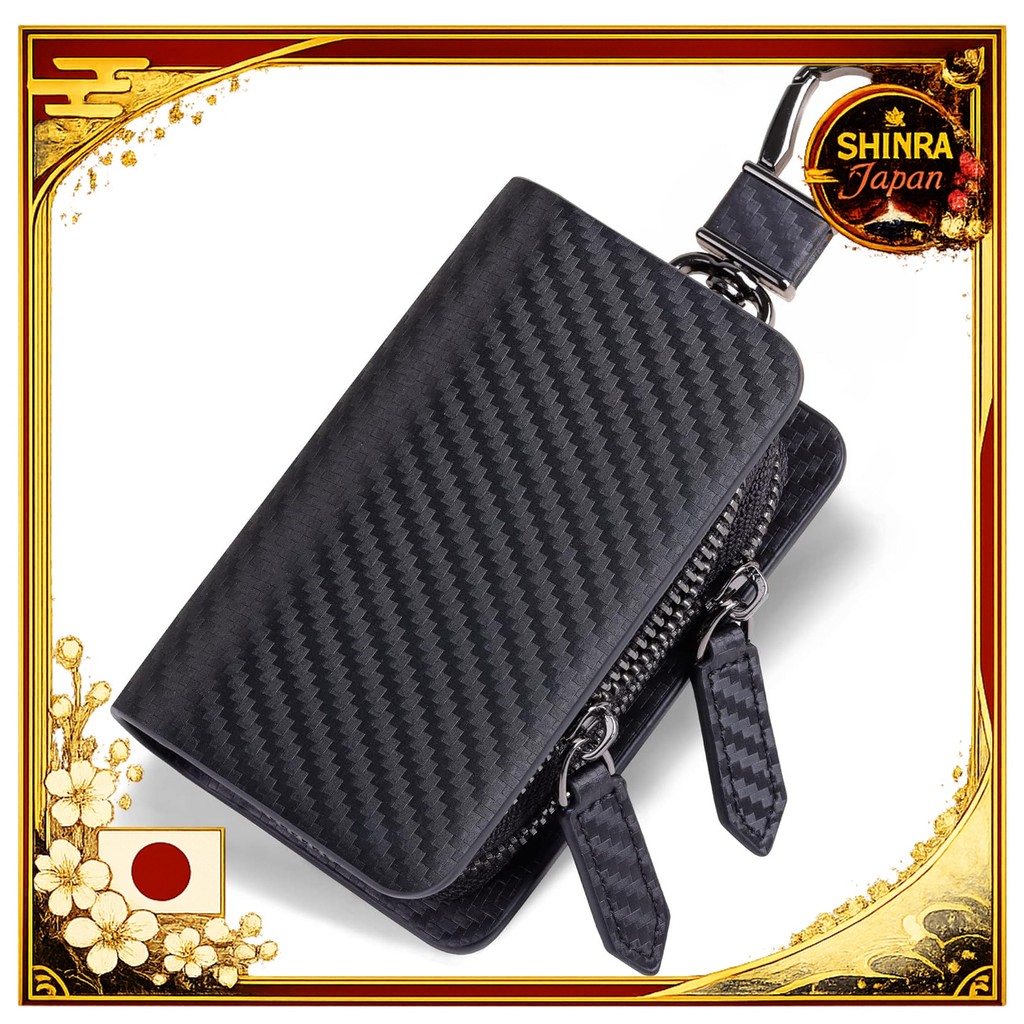 《Direct From Japan》  VISOUL Smart Key Case, 2 Pieces Storage, Key Case, Genuine Leather, Smart Key, 
