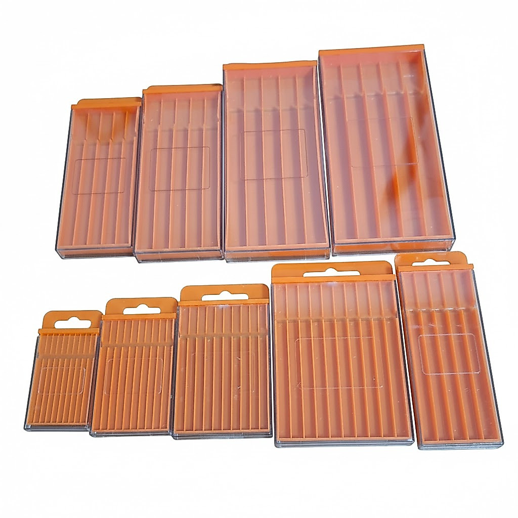 APT กล่องเก็บดอกสว่าน หน้าใส-หลังสีส้ม (เบอร์ 1–10) ใส่ดอก 1–14 มม. ฝาสไลด์