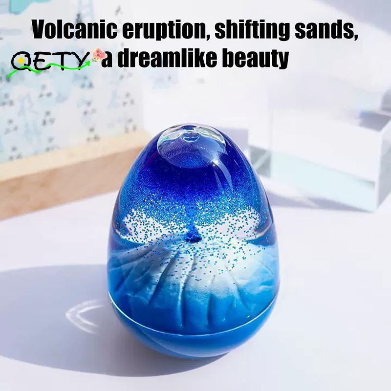 [qetyellow] Eggshell Volcanic Eruption, Floating Sand Volcanic Eruption Ornament, Acrylic Crystal Li