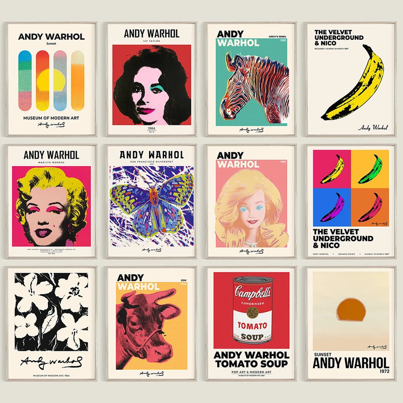 4E5S ที่มีชื่อเสียง Pop Art ตลกผู้หญิงสัตว์ผ้าใบภาพวาดที่มีสีสันโปสเตอร์และพิมพ์ Wall Art ภาพสําหรับ
