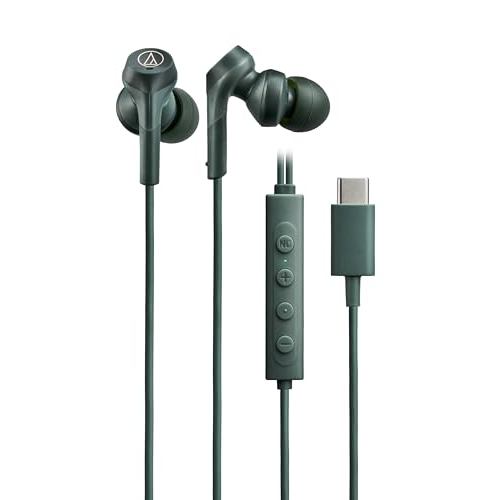Audio-Technica ATH-CKS330NC Wired Earphones with Type-C Connector, Noise Cancelling, 1.2m U-Shaped C