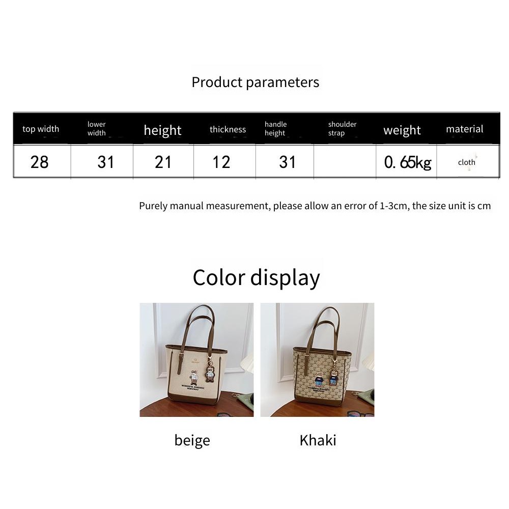 กระเป๋าสุภาพสตรีแบบหมีปัก ทรงถังสไตล์เกาหลี สายสะพายไหล่ข้างเดียว ออกแบบสำหรับสวมใต้วงแขน ความจุมาก ใช้งานได้หลายโอกาส - รูปที่ 2