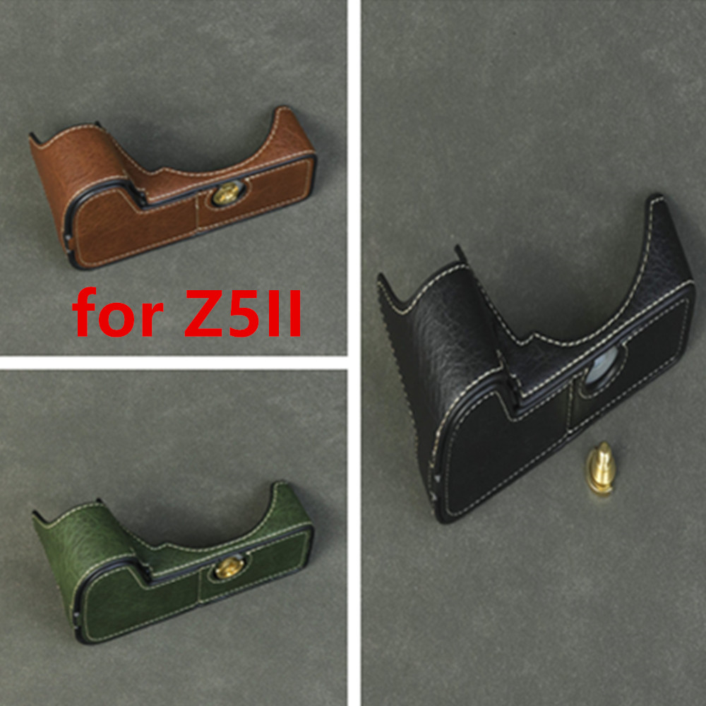 Z5II กล้อง PU ครึ่งเคสตัวตัวป้องกันฐานสําหรับกล้อง Mirrorless Nikon Z5 II, Z5 Mark II