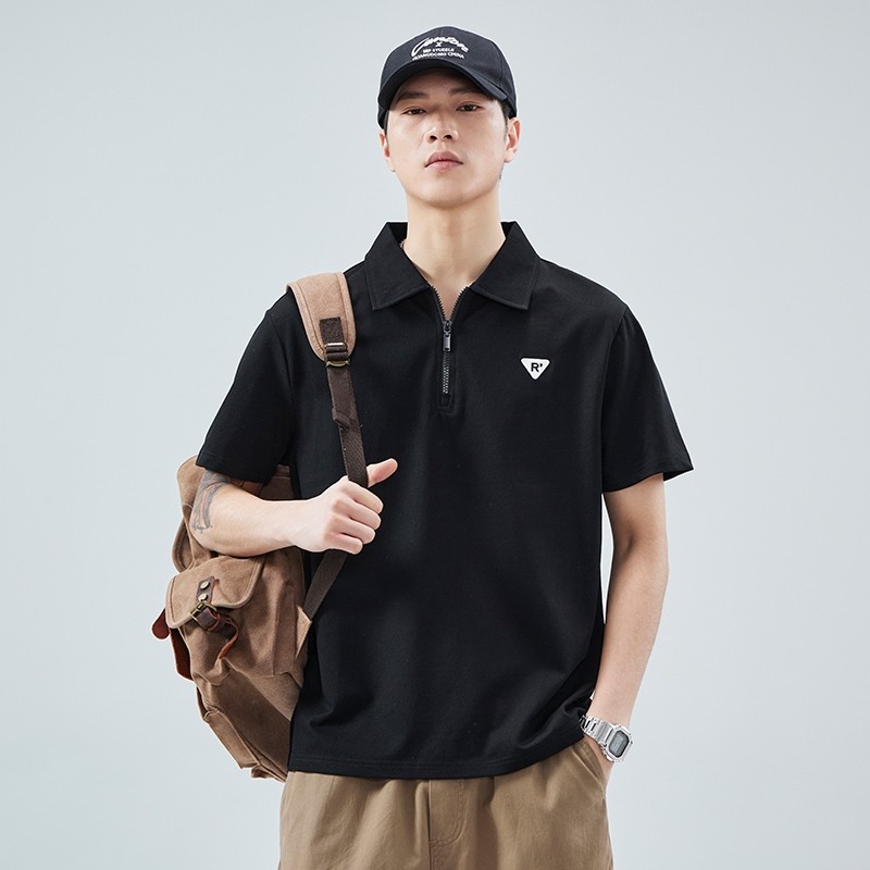 ⚡️Proman⚡️ [ 3 สี COD ] 2024 ฤดูร้อน รุ่นใหม่ ปกพับ ซิป POLO แบรนด์ยอดนิยม แขนสั้นผู้ชาย เสื้อยืด ลำลอง ราคา ถูกที่สุด ดีลบีเคเค แกลเลอรีภาพที่ 3