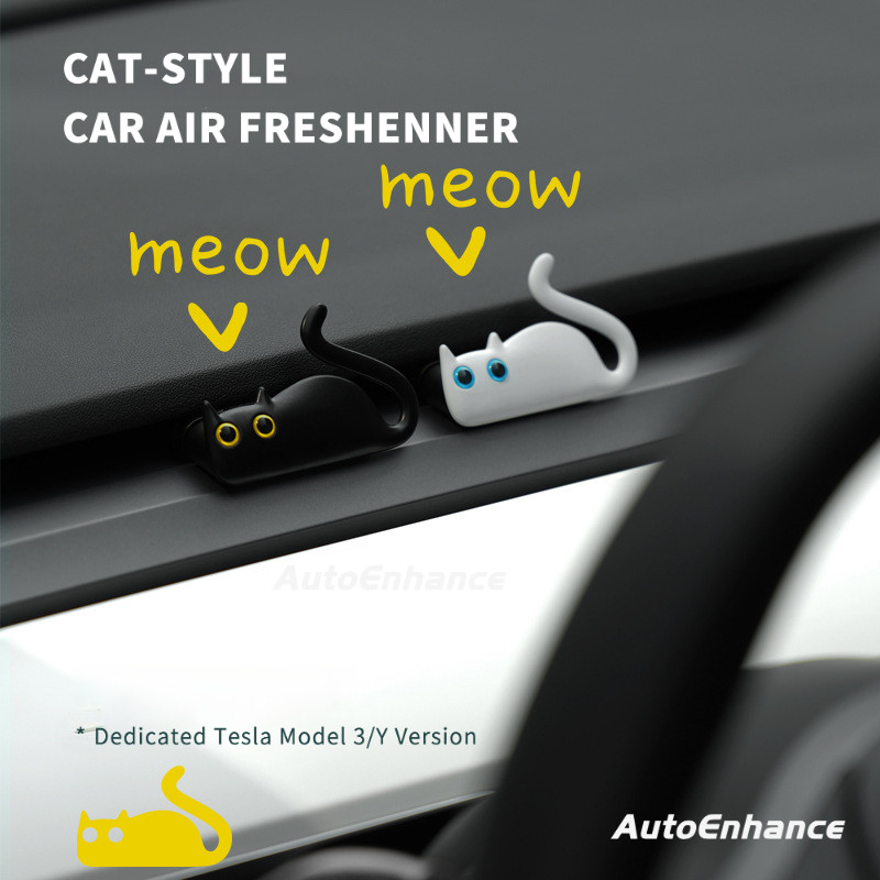 Mimi Cat Car Air Freshener น้ําหอมรถยนต์เครื่องประดับน้ําหอม Tesla รุ่น 3/Y และ Universal Car Freshener