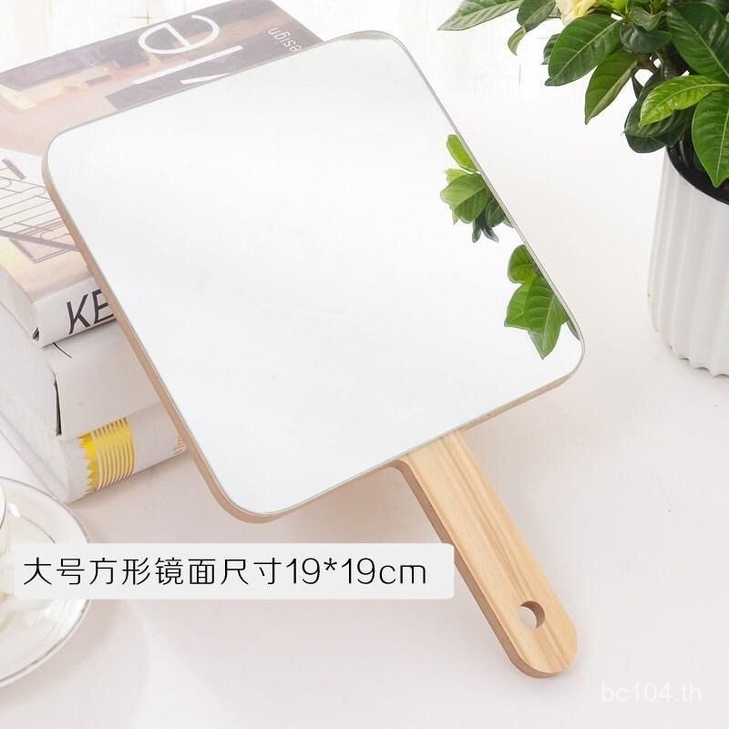 กระจกแต่งหน้ากระจกความงามแบบพกพา Sen HD Tao Frameless Single-Sided Handheld Wood Handle Large Female