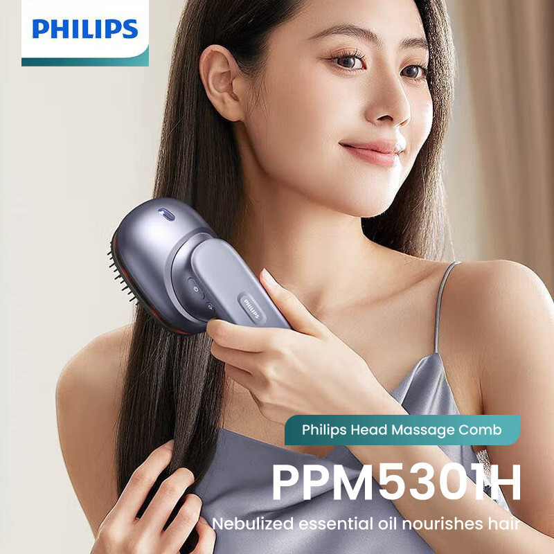 หวีนวด Philips ดูแลเส้นผม มาพร้อมการเปลี่ยน oilcase 3 ชิ้น PPM5301H