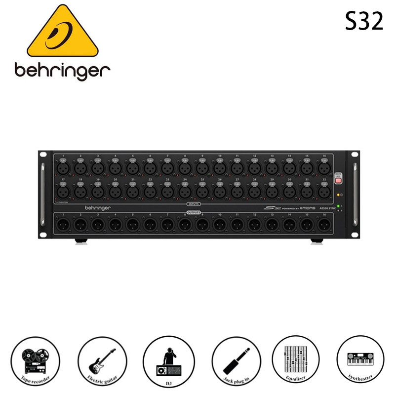 Behringer S32 Stage Box พร้อมปรีแอมป์แบบควบคุมระยะไกล 32 ช่อง, 16 เอาต์พุต และ AES50 Networking Feat