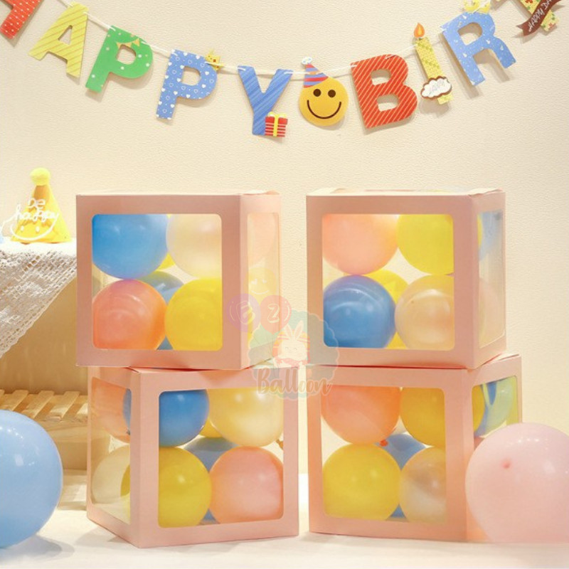 (ร้านไทย) กล่องกระดาษ กล่องวันเกิด กล่องกระดาษสำหรับจัดตกแต่ง เฉพาะกล่องไม่รวมตัวอักษร(งานDIY นำไปพับประกอบเอง)