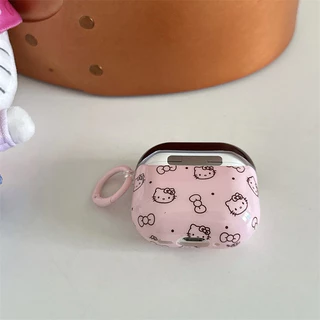 โบว์คิตตี้สีน้ําตาลสีชมพู+จี้ดาวสําหรับ Airpods 1/2 3 Pro Pro2 Airpods4 耳机套装 无线蓝牙保护套 Air Pods Pro 3 4耳机保护套