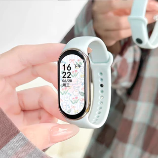 สายยางกีฬา for Xiaomi Mi Band 10/9/8 อุปกรณ์เสริมสร้อยข้อมือซิลิโคน Soft Polos Warna for Smartwatch Mi Band 10 9 8 NFC