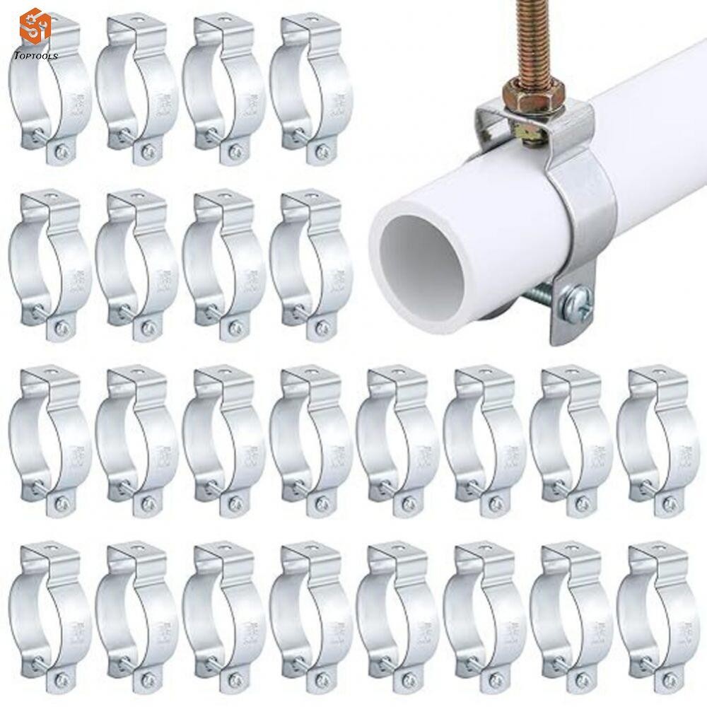 25 ชิ้นเหล็กชุบสังกะสี EMT Conduit ไม้แขวนเสื้อพร้อมสลักเกลียวสําหรับอุตสาหกรรมและใช้ในบ้าน