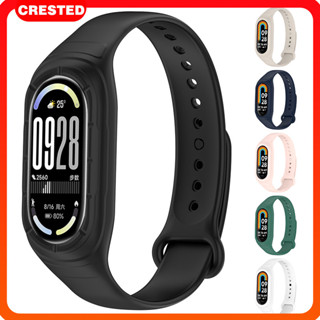 สายรัดซิลิโคนสำหรับ Miband 8 9 10 สปอร์ตซอฟท์ ปก ตัวป้องกันห…