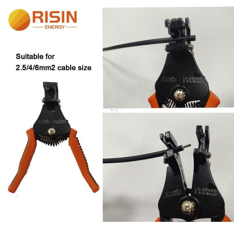 Risin LA-2546B พลังงานแสงอาทิตย์สาย Stripper Plier 2.5/4/6mm2 MC4 สายเชื่อมต่อเครื่องมือมือ
