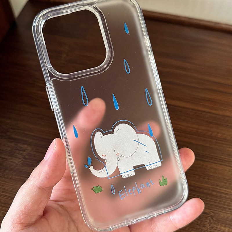 กรณีโทรศัพท์ จัดส่งจากประเทศไทย ช้างสวมเสื้อฝนfor iPhone 16 15 14 13 12 11 PRO MAX X XS MAX XR 7/8P ป้องกันลายนิ้วมือ ราคา ถูกที่สุด ดีลบีเคเค แกลเลอรีภาพที่ 5